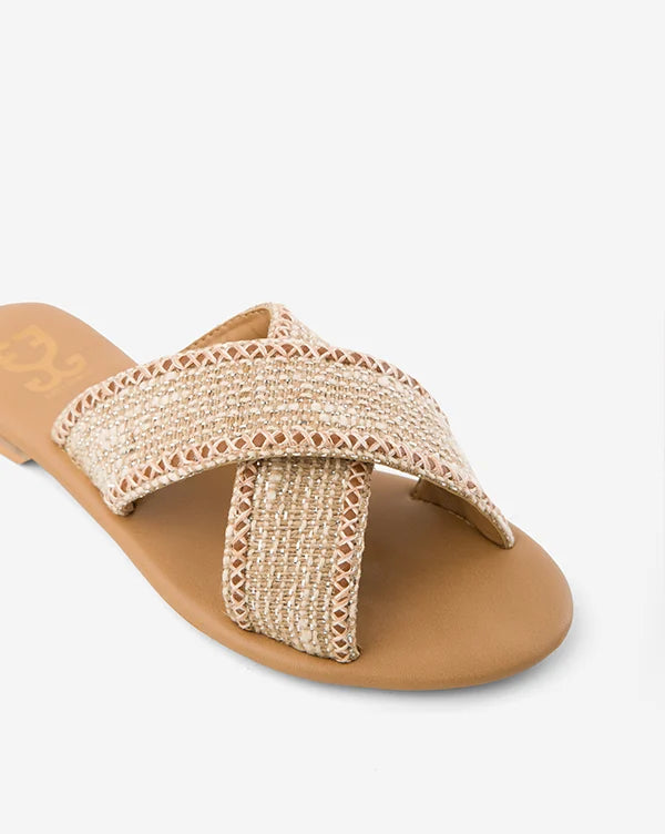Dune it Right : Criss Cross Sandals - Multi - Handcrafted - Fizzy Goblet