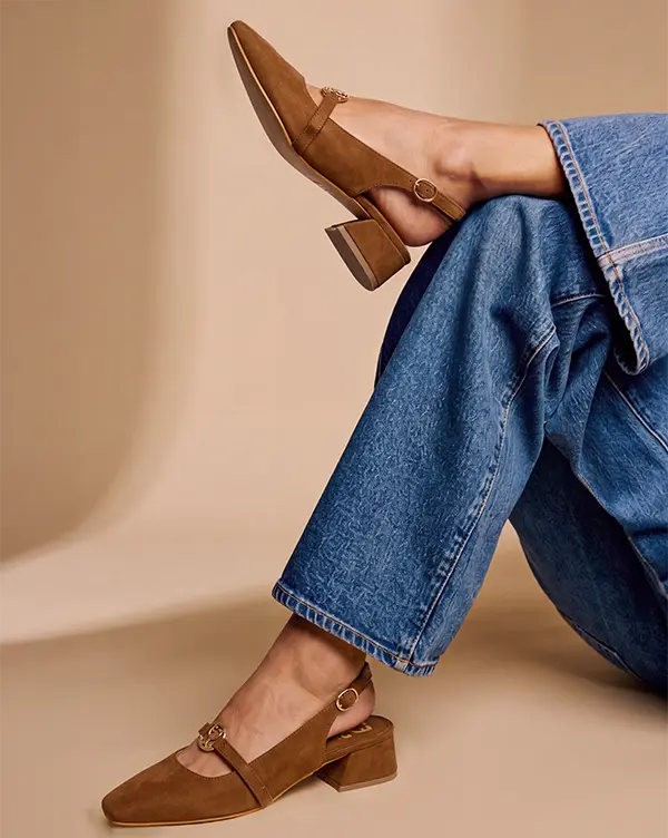 Cinnamon Girl : Slingback Mules - Fizzy Goblet - Handcrafted - Brown