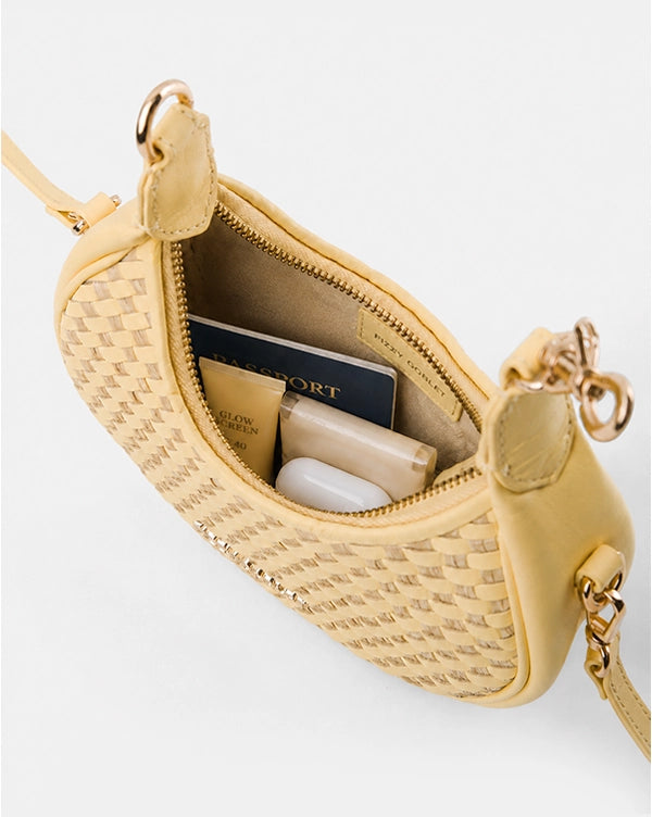 Hive & Seek: Mini Hobo Bag - Butter Yellow - Handcrafted - Fizzy Goblet
