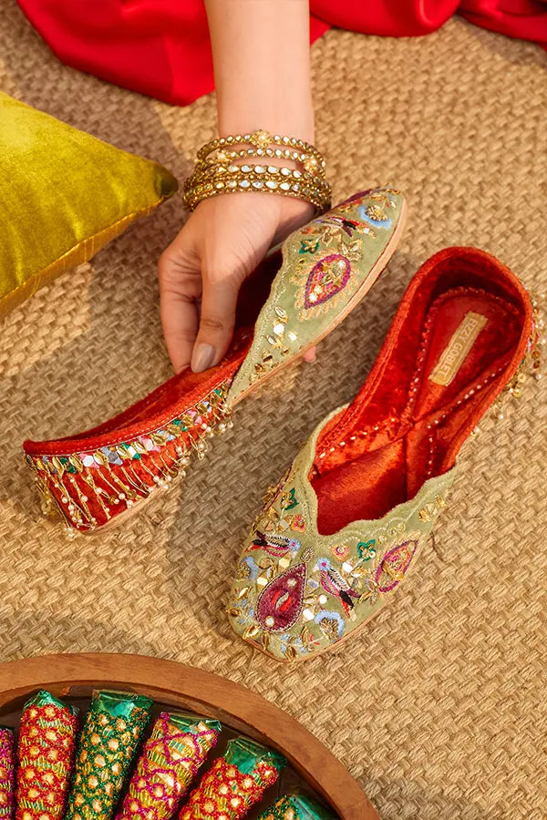 Floral Fiesta : Juttis - Handcrafted - Fizzy Goblet - Indian