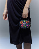 The Micro Bag Leather Black (With Sequins Embroidery)
