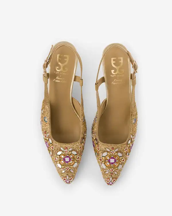 Noor Nights : Mule Heels - Fizzy Goblet - Handcrafted - Indian