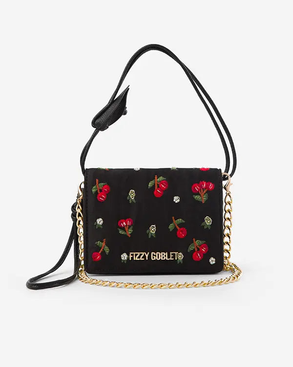 Ruby : Shoulder Bag - Mini - Shoulder Bag - Black - Handcrafted - Fizzy Goblet