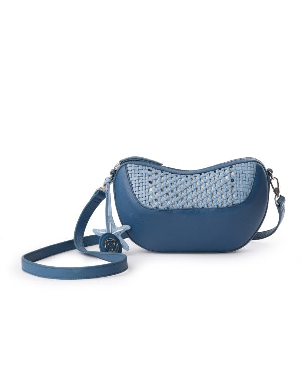 Wave Crossbody Bag : With Leather Woven Panel