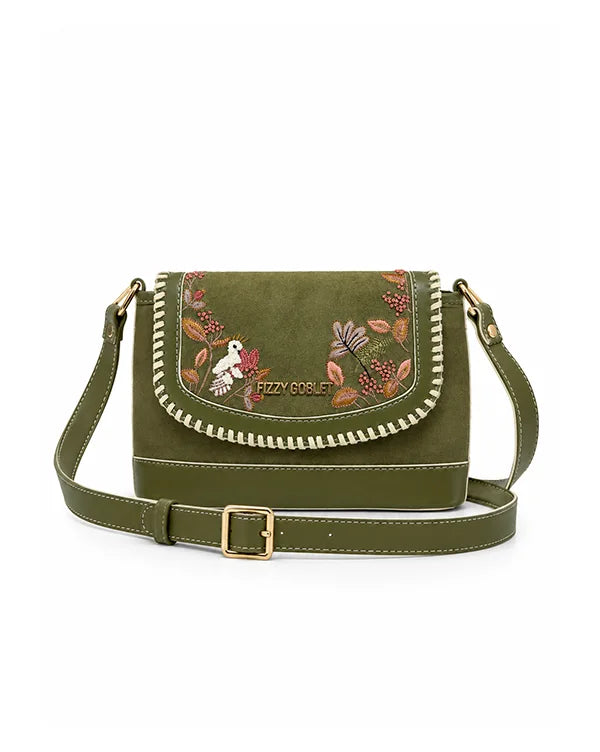 Olive a Sudden : Sling Bag - Olive - Sling bag - Handcrafted - Indian