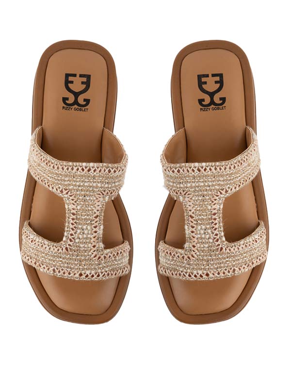 Bundle : Oatmilk Swirl Tote Bag & Jute Route Bomba Sliders