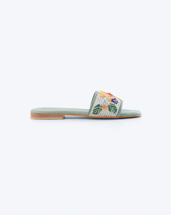Spring Again : Sandals - Handcrafted - Green - Fizzy Goblet