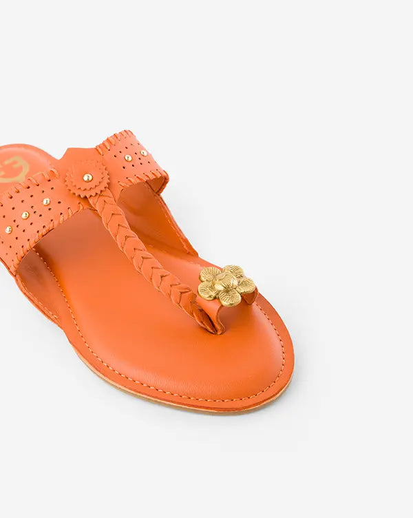 Genda : Koha Flats - Orange - Fizzy Goblet - Handcrafted - Indian