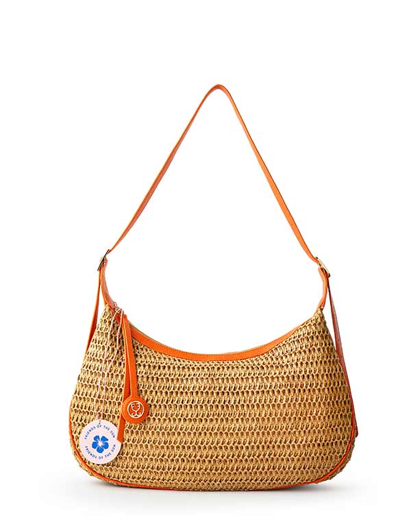 Hammock Hobo Bag With Handwoven Raffia