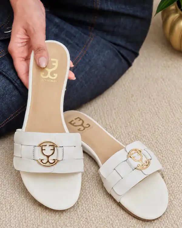 White on Cue : Sandal Heels - Heels - Fizzy Goblet - Handcrafted - Indian