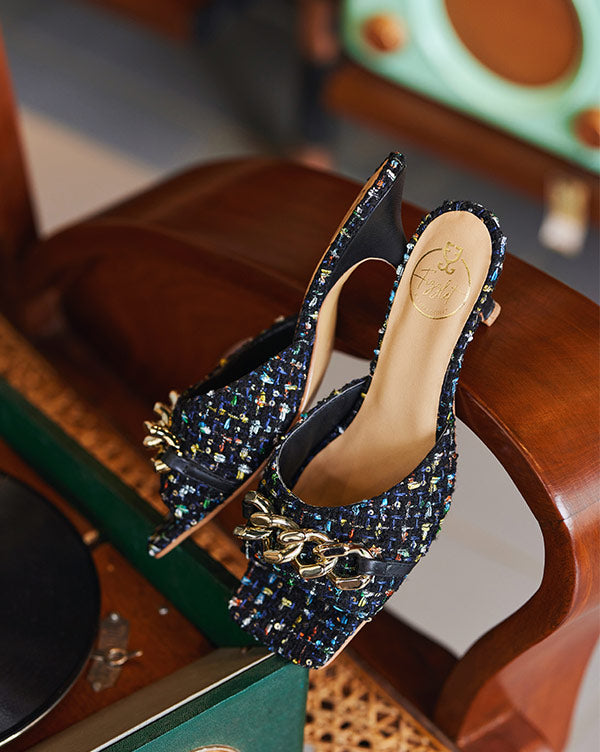 Cha-Cha-Cha Kitten Heels Tweed