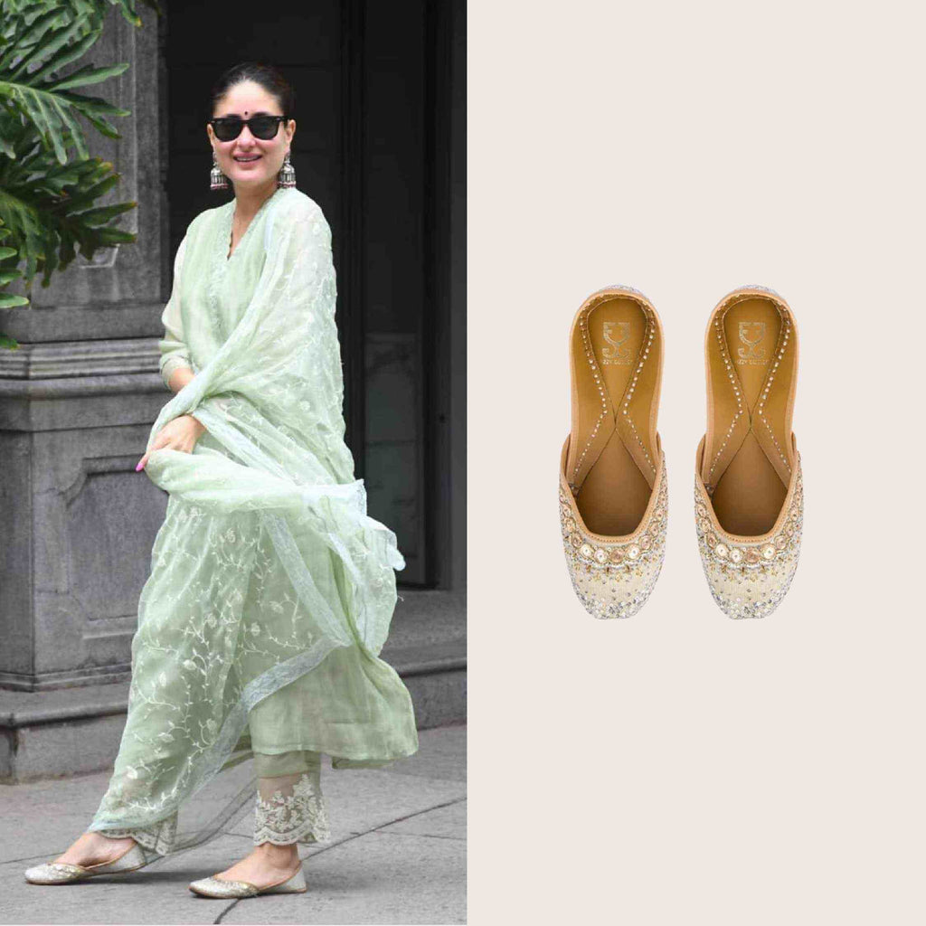 Kareena Kapoor Khan in Pixie Dust Juttis Silver & Gold