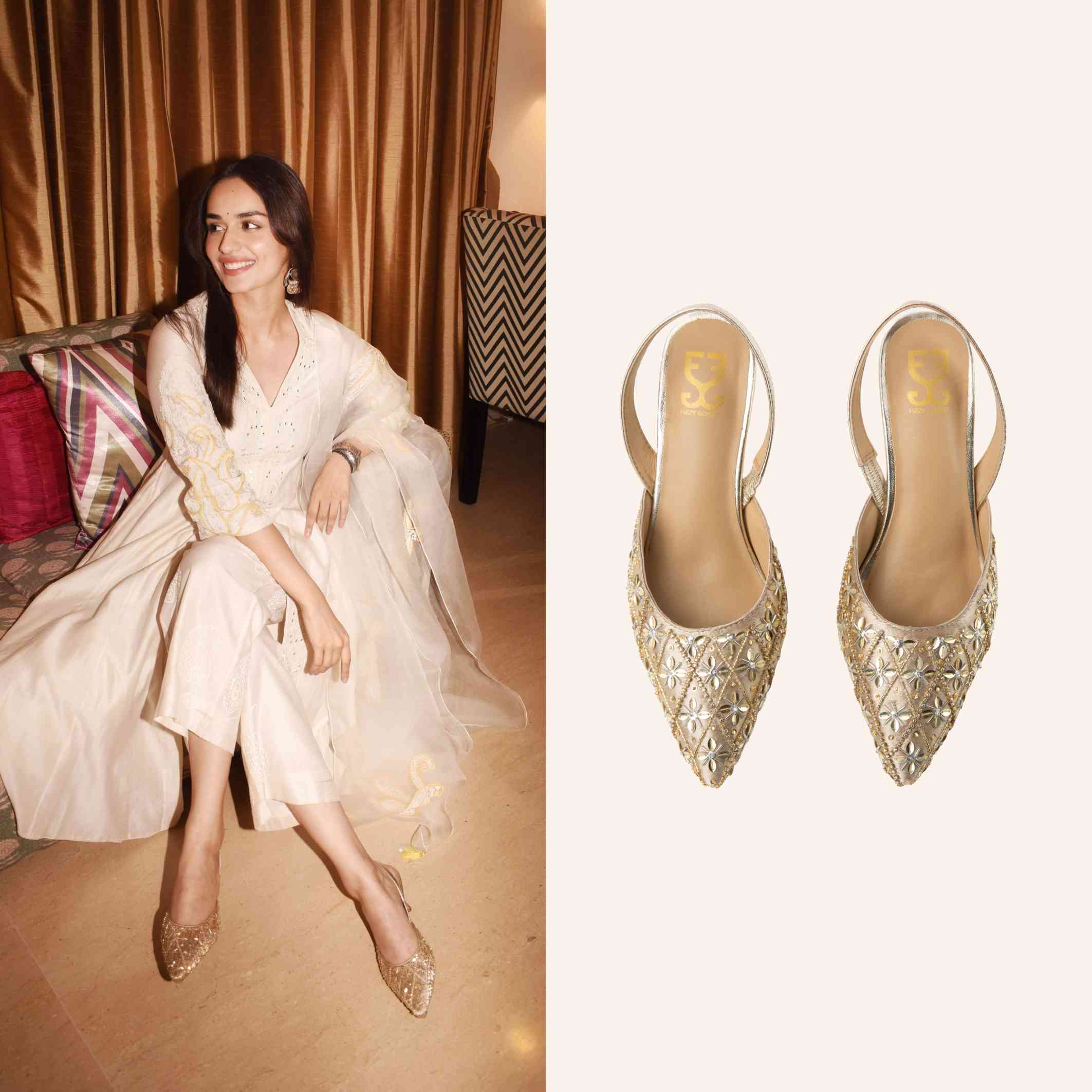 Manushi Chhillar in Starstruck : Salsa Mule Heels - Kareena Kapoor Khan x Fizzy Goblet - Limited Edition