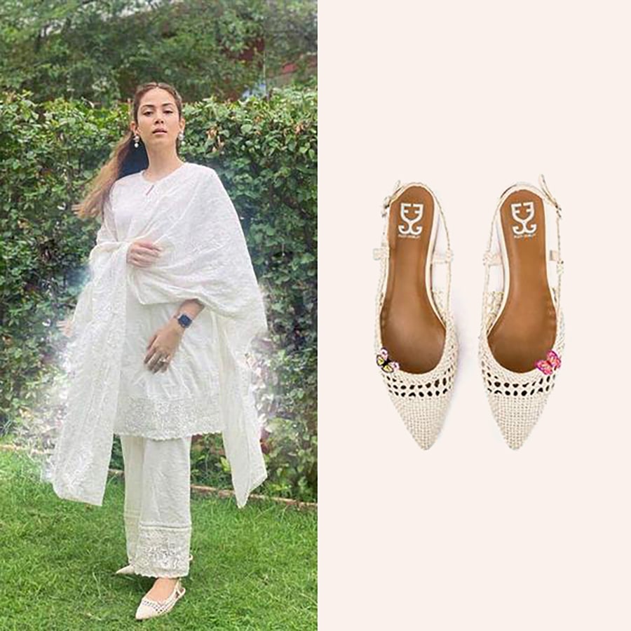 Mira Rajput Kapoor in Cookies & Cream + 🦋🌸 : Slingback Mules