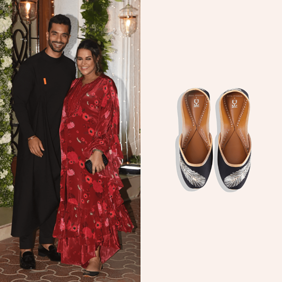 Neha Dhupia in FEATHER BLACK : PAYAL SINGHAL X FIZZY GOBLET