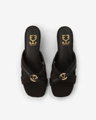 Black at It : Sandal Heels - Fizzy Goblet - Handcrafted - Indian - Black - Heels