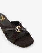 Black at It : Sandal Heels - Fizzy Goblet - Handcrafted - Indian - Black - Heels