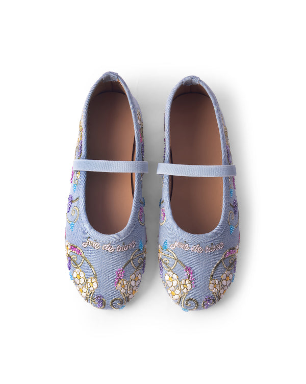 Blue Belle : Kids Ballet Flats