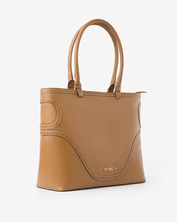 Brown to Business : Tote Bag - Brown - Handcrafted - Tote Bag - Fizzy Goblet