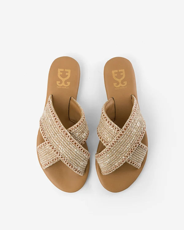 Dune it Right : Criss Cross Sandals - Multi - Handcrafted - Fizzy Goblet