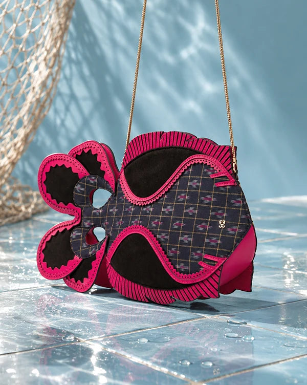 Pink Noise : Fish Bag - Pink - Sling Bag - Handcrafted - India - Fizzy Goblet