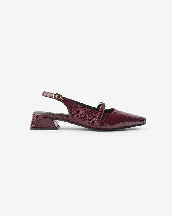 Ruby Tuesday : Slingback Mules - Ruby - Handcrafted - Fizzy Goblet