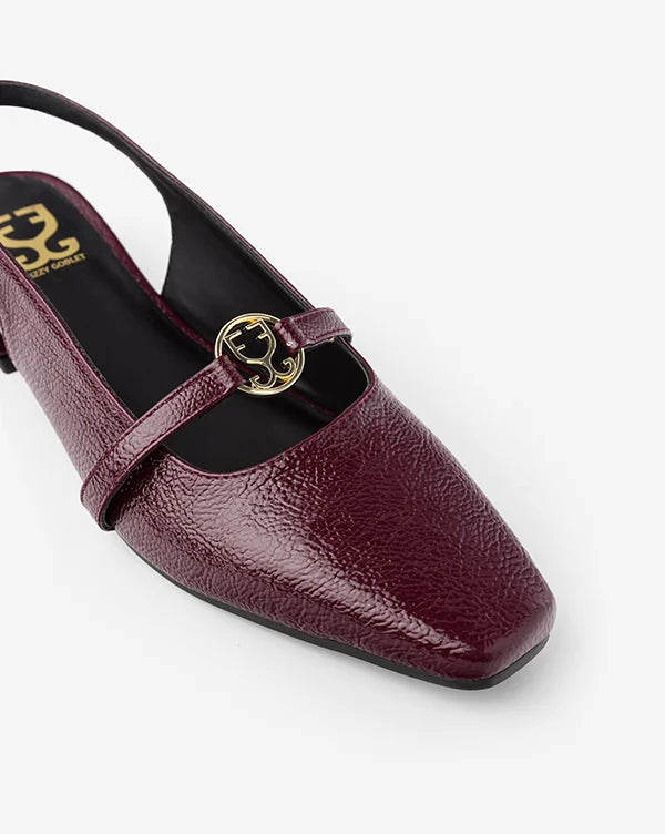 Ruby Tuesday : Slingback Mules - Ruby - Handcrafted - Fizzy Goblet