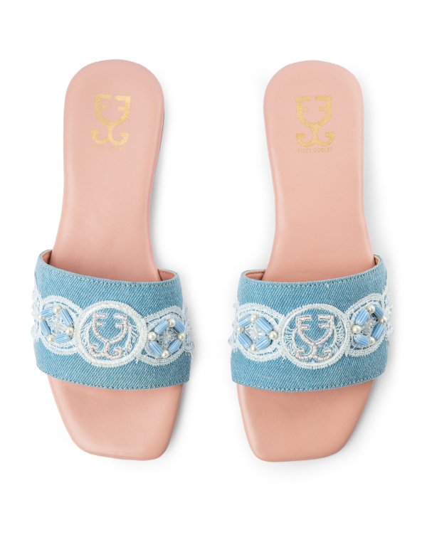 Denim Drizzle Sandals