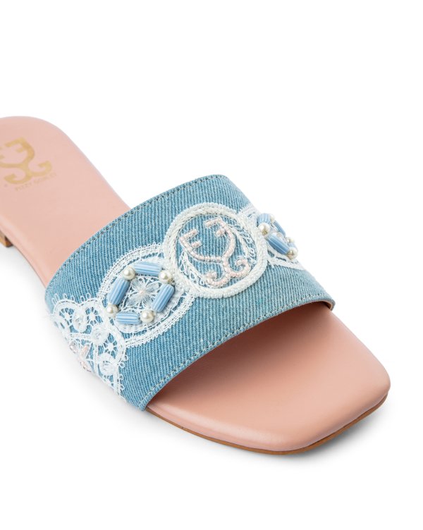 Denim Drizzle Sandals