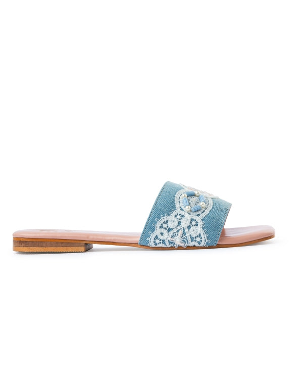 Denim Drizzle Sandals