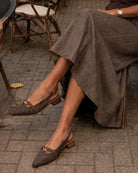 Lines & Lattes : Slingback Mules - Brown - Fizzy Goblet - Handcrafted