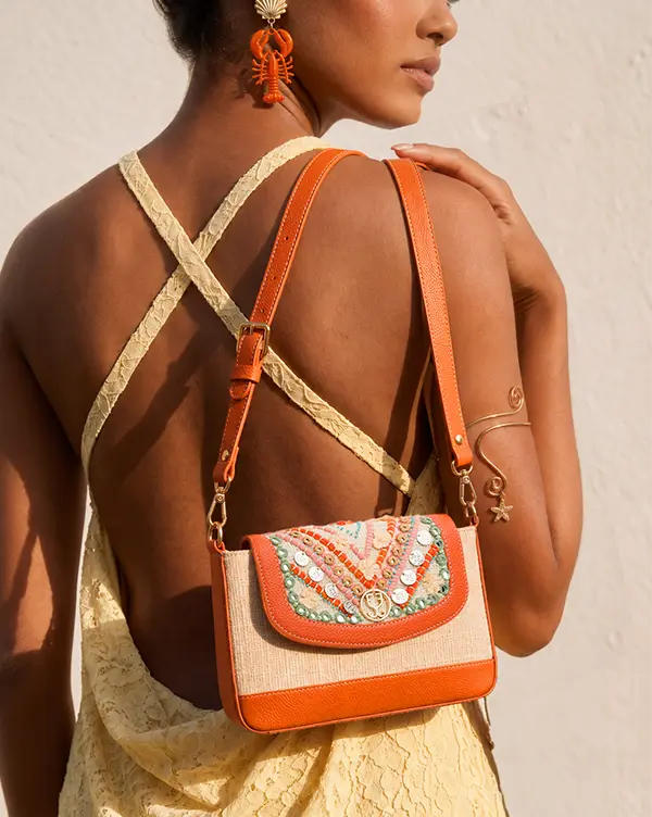 Lucky Orange : Sling Bag - Handcrafted - Fizzy Goblet