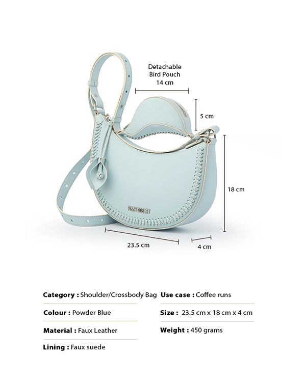 Blue-la-la : Mini Hobo Bag - Handcrafted Fizzy Goblet