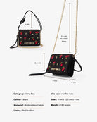 Ruby : Shoulder Bag - Mini - Black - Fizzy Goblet - Handcrafted