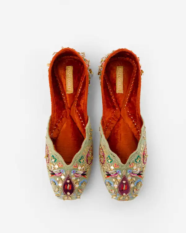 Floral Fiesta : Juttis - Handcrafted - Fizzy Goblet - Indian