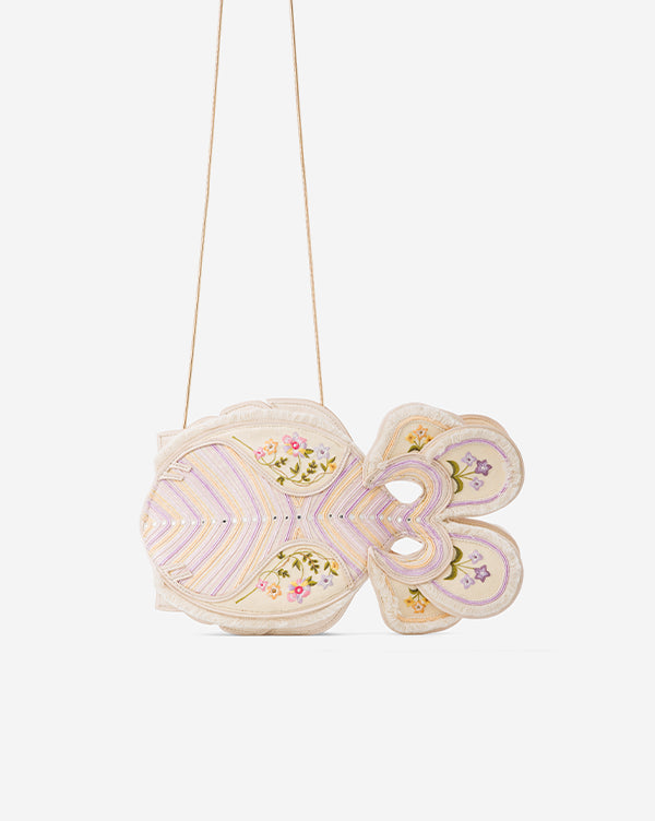 Floral Finomena : Fish Bag - Ivory - Sling Bag - Fizzy Goblet - Handcrafted