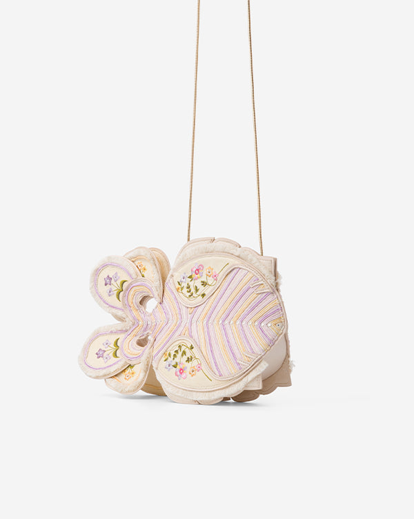 Floral Finomena : Fish Bag - Ivory - Sling Bag - Fizzy Goblet - Handcrafted