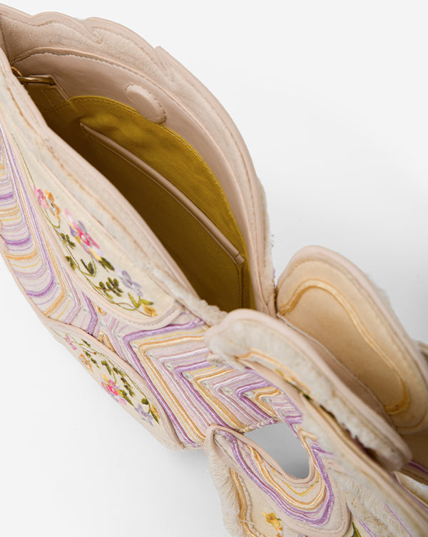 Floral Finomena : Fish Bag - Ivory - Sling Bag - Fizzy Goblet - Handcrafted