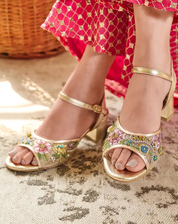 Flower Play : Sandal Heels - Indian - Handcrafted 