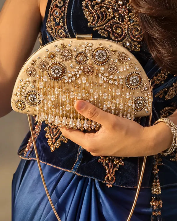 Golden Eclipse : Clutch Bag - Gold - Fizzy Goblet - Indian