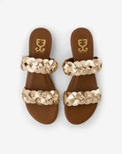 Golden Petals : Sandal Heels - Gold - Fizzy Goblet -Handcrafted