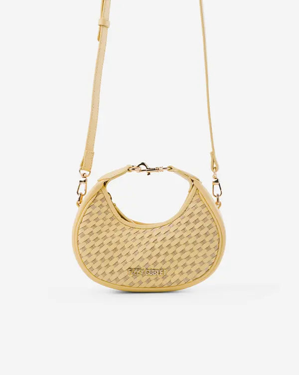 Hive & Seek: Mini Hobo Bag - Butter Yellow - Handcrafted - Fizzy Goblet 