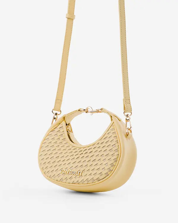 Hive & Seek: Mini Hobo Bag - Butter Yellow - Handcrafted - Fizzy Goblet 