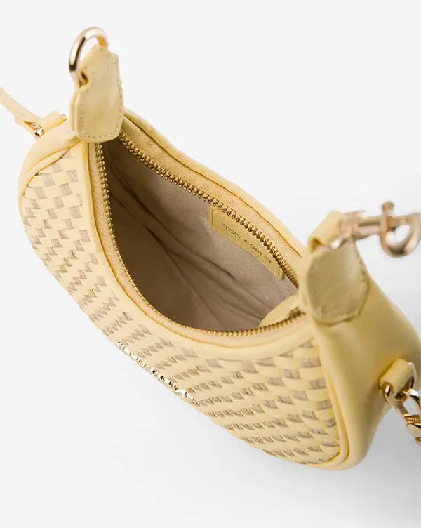 Hive & Seek: Mini Hobo Bag - Butter Yellow - Handcrafted - Fizzy Goblet 