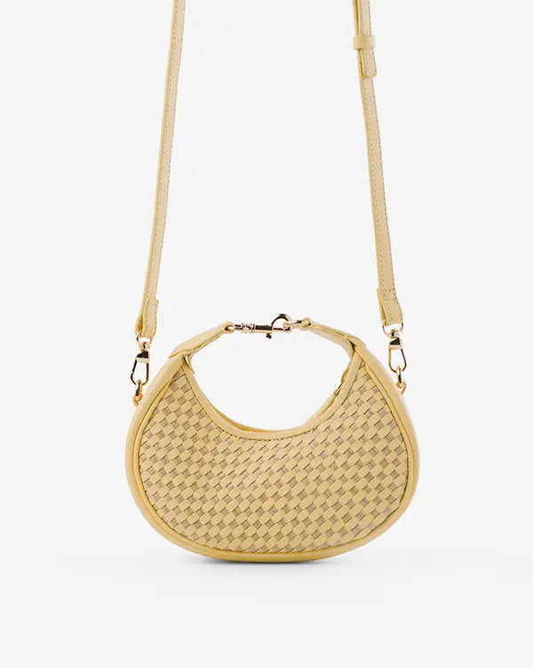 Hive & Seek: Mini Hobo Bag - Butter Yellow - Handcrafted - Fizzy Goblet 