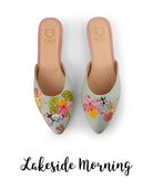 Lakeside Morning : Mules