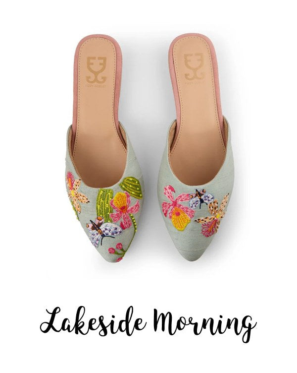 Lakeside Morning : Mules