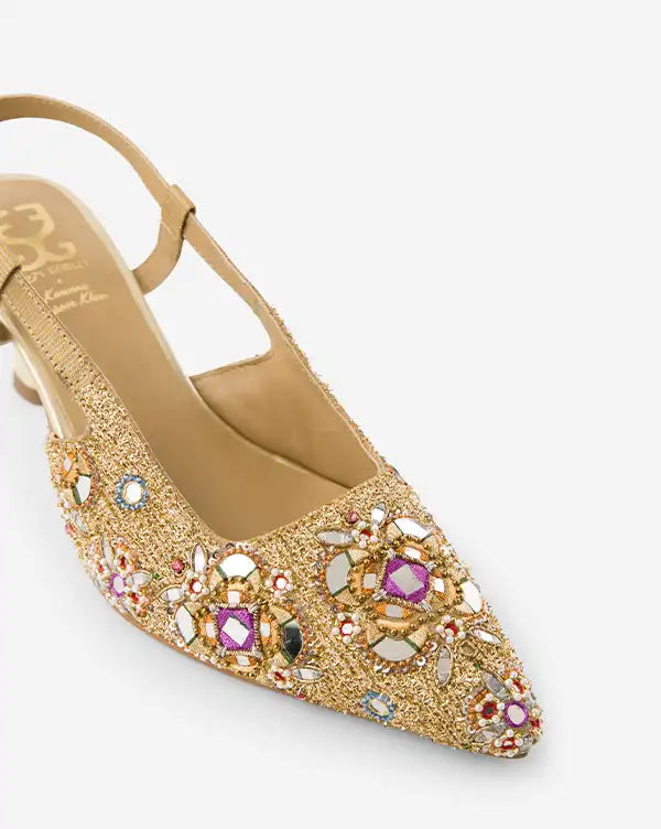 Noor Nights : Mule Heels - Fizzy Goblet - Handcrafted - Indian