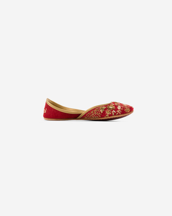 Red Velvet : Juttis - Fizzy Goblet - Handcrafted - Indian