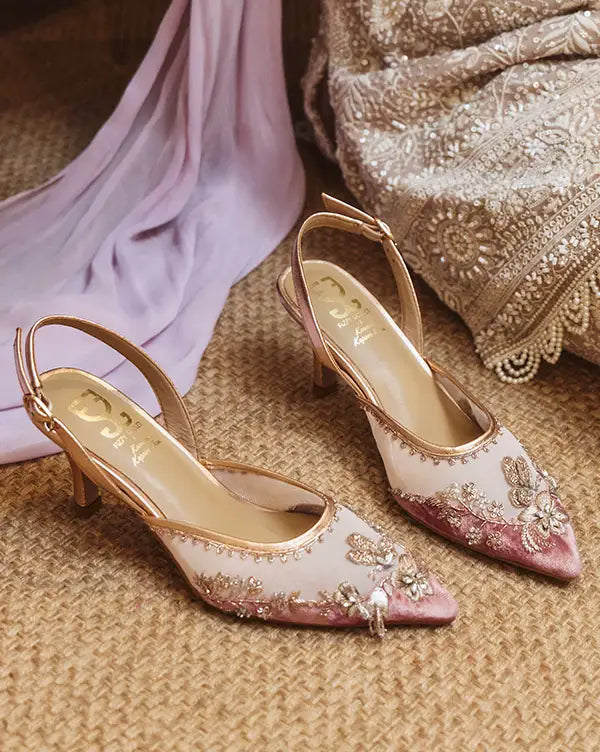 Rose Code : Sandal Heels - Fizzy Goblet - Handcarfted - Indian
